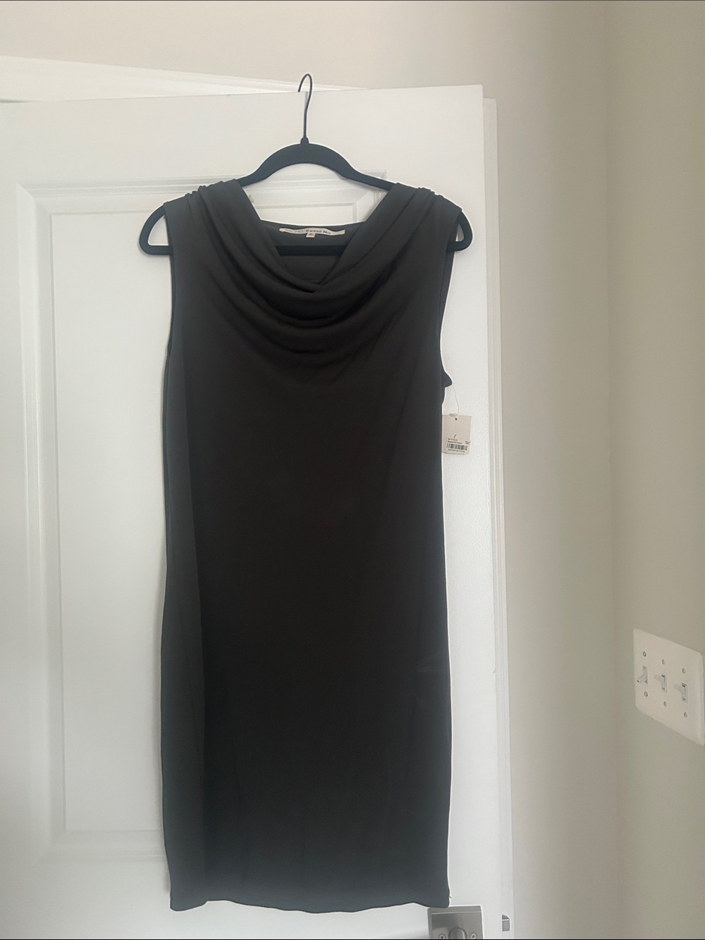 RACHEL Rachel Roy Black Sleeveless Cowl-Back Dress